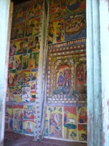 Inside a church in a monastery, Zege Peninsula.