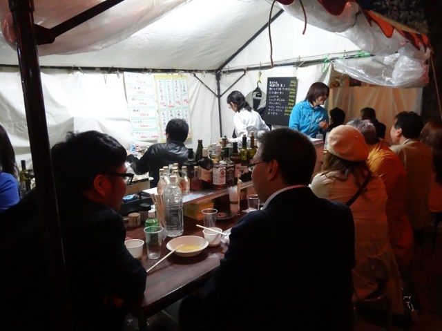 A friendly bar along the river in a tent