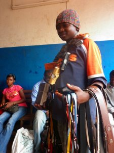 Selling stuff at the bus station