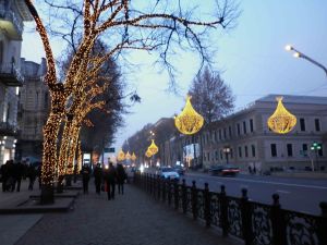 Rustevelli Avenue at Christmas.