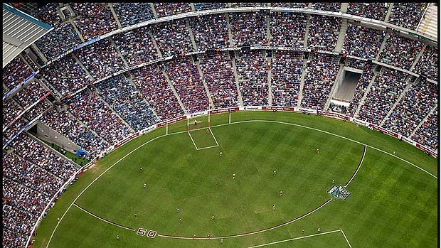 The MCG - the biggest sports ground in Australia where the Grand Final is played can hold around 100,000 people