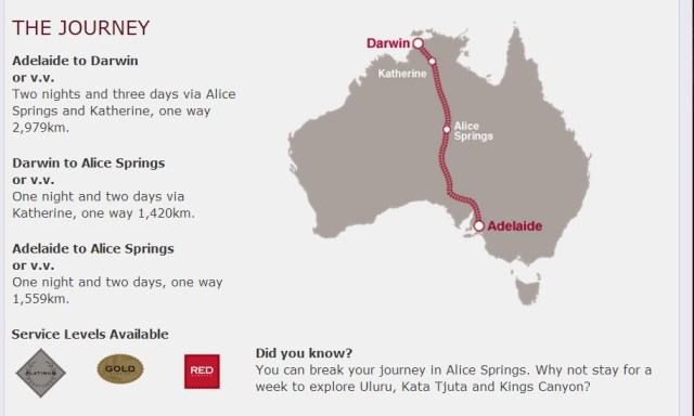From the Great Southern Rail website, the full route.