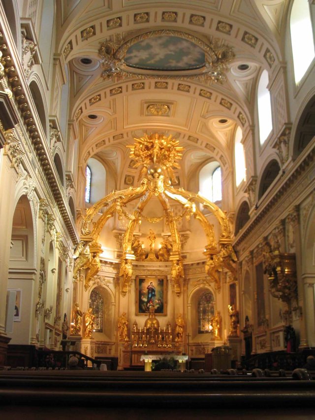 Inside the Notre-Dame de Quebec Basilica.