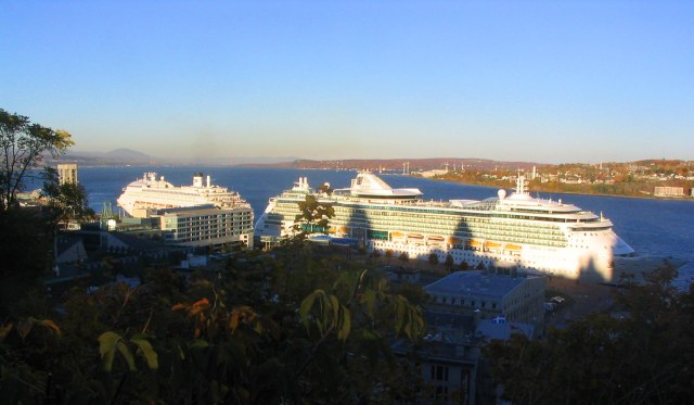 Giant Cruise ship on the St Lawrence River