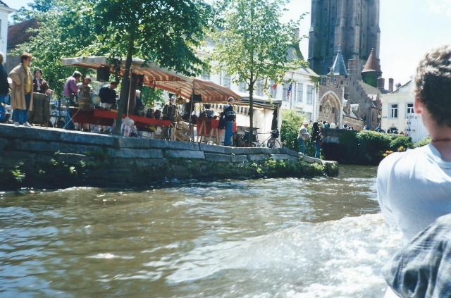 From the boat on the canal in Bruges.