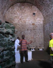 Inside this space thousands of people waited to be taken to the New World, cramped and without water.