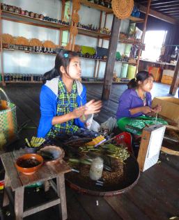 Rolling cigars, Myanmar style!