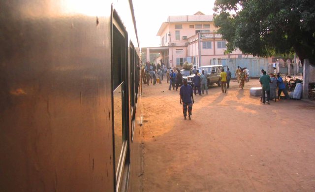 The Cotonou train station.
