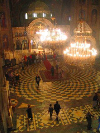 Inside the cathedral.