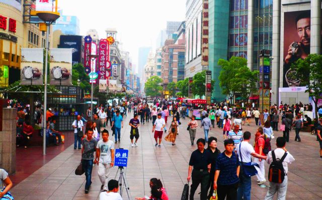 Shopping strip in Shanghai.