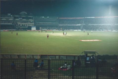 Cricket match in Dhaka, versus West Indies.