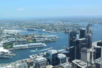 Sydney Harbour from above.