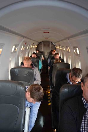 Inside the Beech 1900.