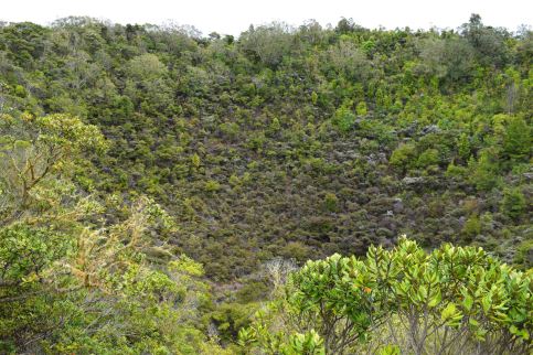 It's hard to really see, but this is the crater.