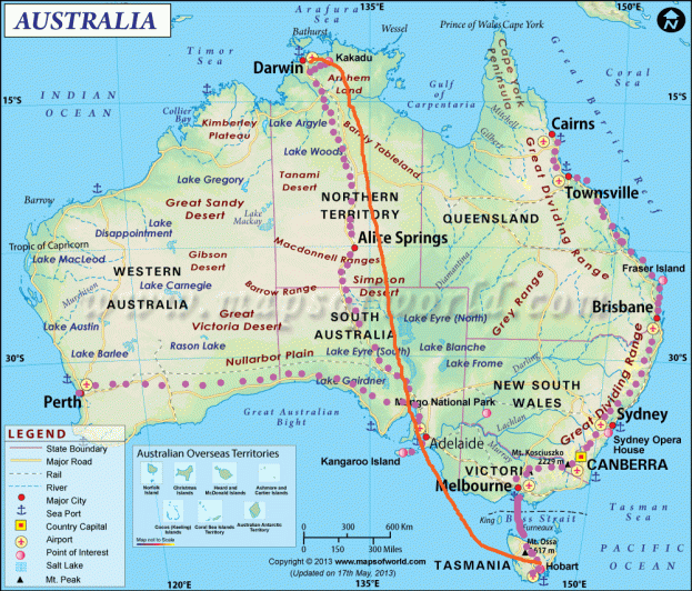 itinerary map australia