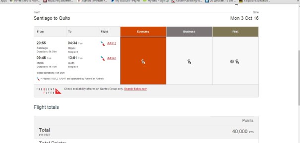 qantas booking example