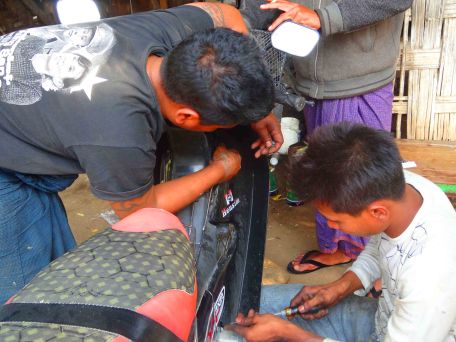 Work on the motorbike.