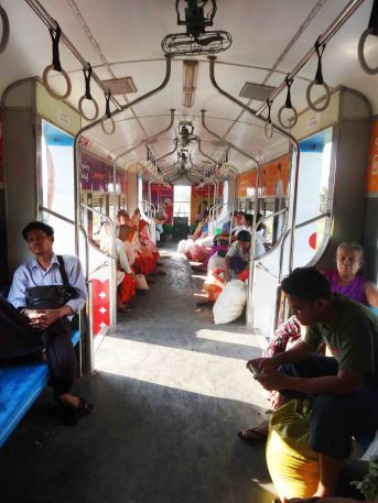 Inside the carriage.