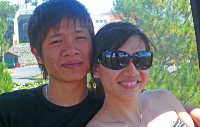 couple on ropeway dalat