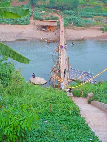 Awesome bridge in Luang Prabang.