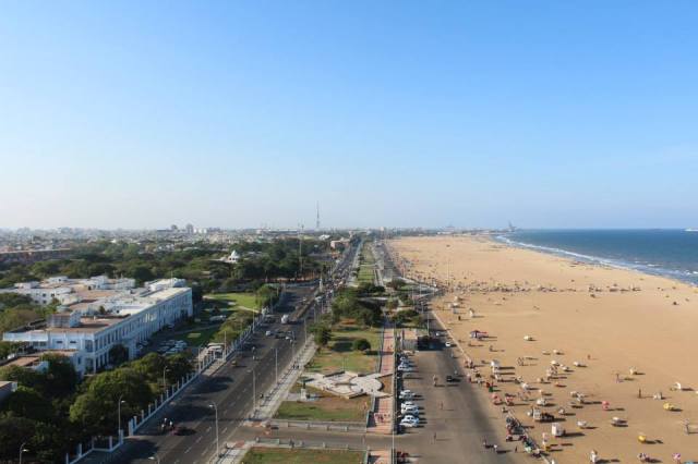 Chennai and Marina Beach panorama