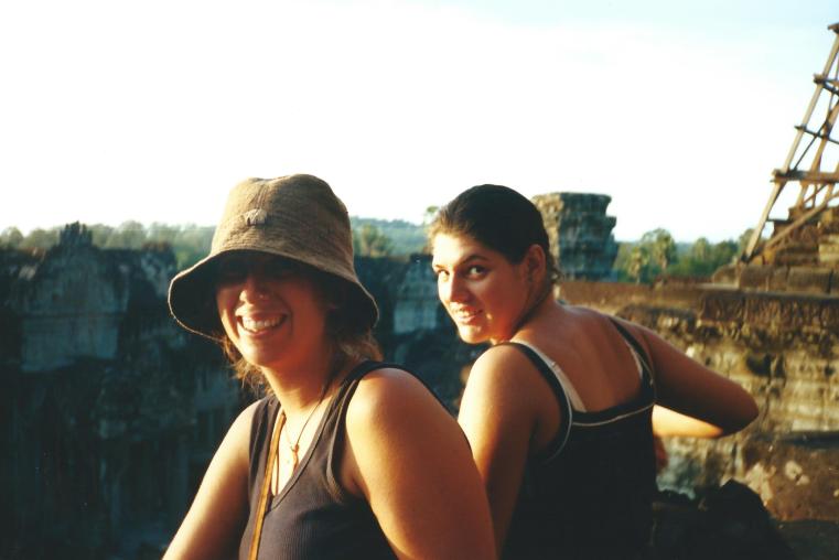 At sunrise at Angkor Wat.