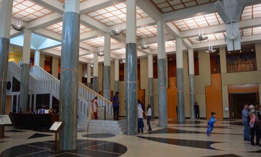 As you enter past security this is the first view of the inside of Parliament House.