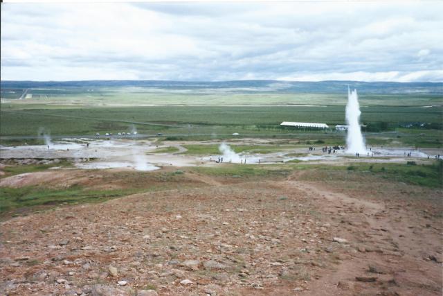 Smaller geysers bubble and pop.