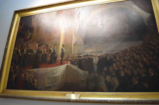 A portrait of the first opening of parliament.