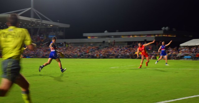 Clay Smith with the first score of the game.