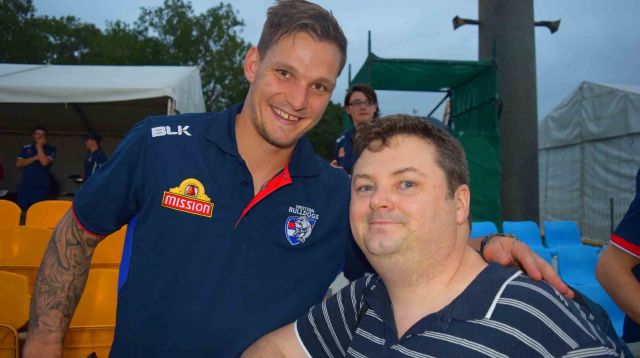 Day before - a snap with player Clay Smith.