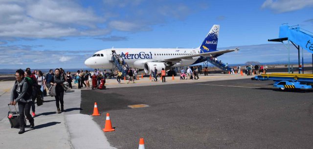 On arrival in Galapagos.