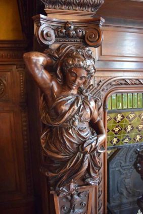 Wood carving in the dining room.