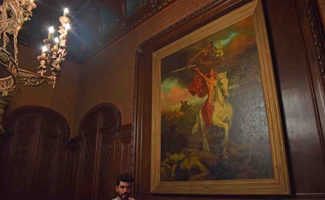 Huge portrait in the study,